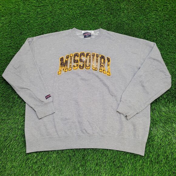 Vintage Missouri Tigers Sweatshirt 2XL 28x29 Gray - Picture 1 of 12